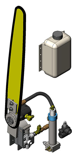 Hydraulic saw for clearance firewood processor