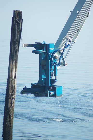 Underwater shear close up